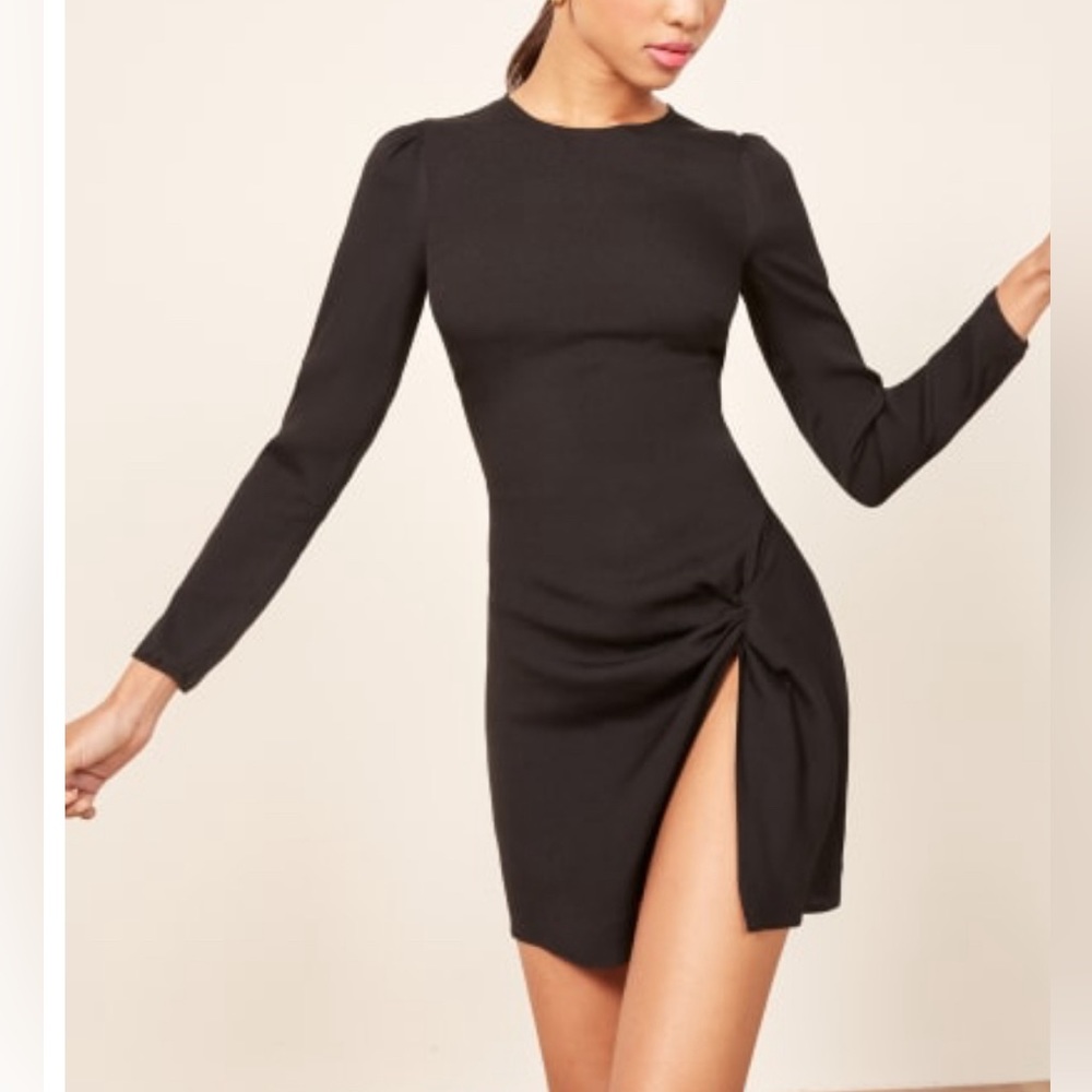 REFORMATION Bateau Neckline Mini Dress